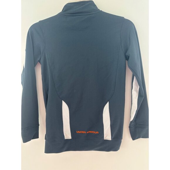 Under Armour Youth Medium Gray Full Zip Athletic Jacket With Orange Zipper/Logo - Picture 6 of 10